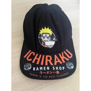 Naruto ICHIRAKU Ramen Shop Adjustable Snapback Cap. Size Adult/Teens used- Excel